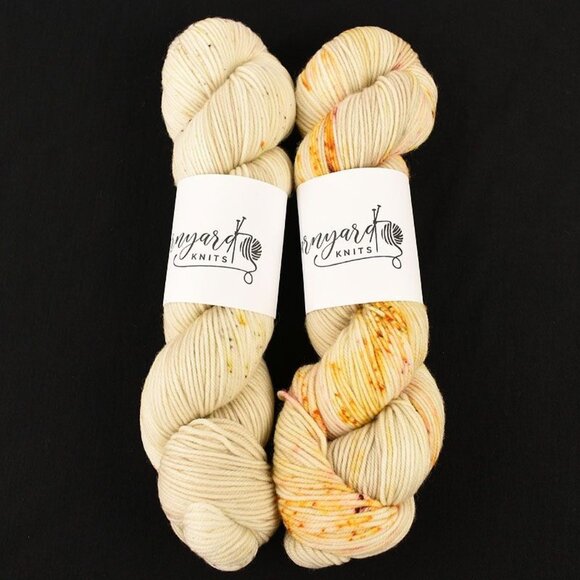 Barnyard Knits DK Yarn 2 Skeins 100% SW Merino Hand-Dyed Beige Orange Gold